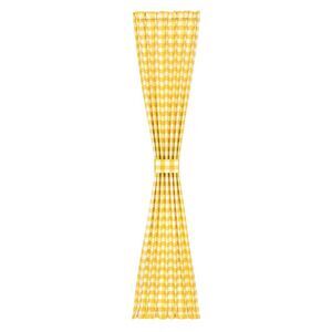Buffalo Check French Door Panel with Adjustable Tiebacks, 50" W x 40" L, Yellow